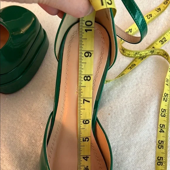 70s disco vintage style 6 inch Green Platform Heels - see measurements f… - Picture 14 of 17